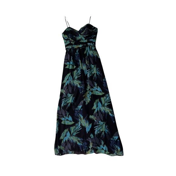 Banana Republic‎ Silk Evening Prom Maxi Dress Black Size 8 - Picture 1 of 11